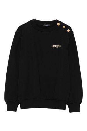 felpa in cotone nero BALMAIN PARIS KIDS | BX4R10Z3183930OR